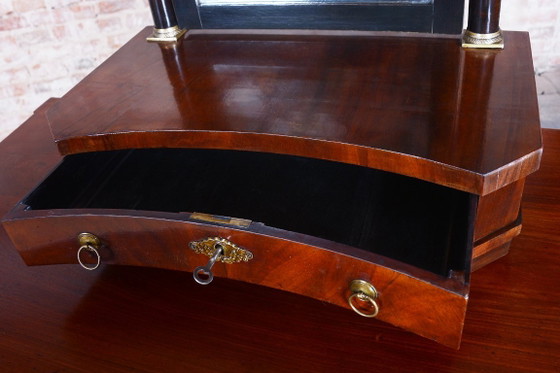 Miroir de coiffeuse Empire restauré, acajou, laiton, os, poli, France, XIXe siècle – Glass, Wood (photo 14 of 15)