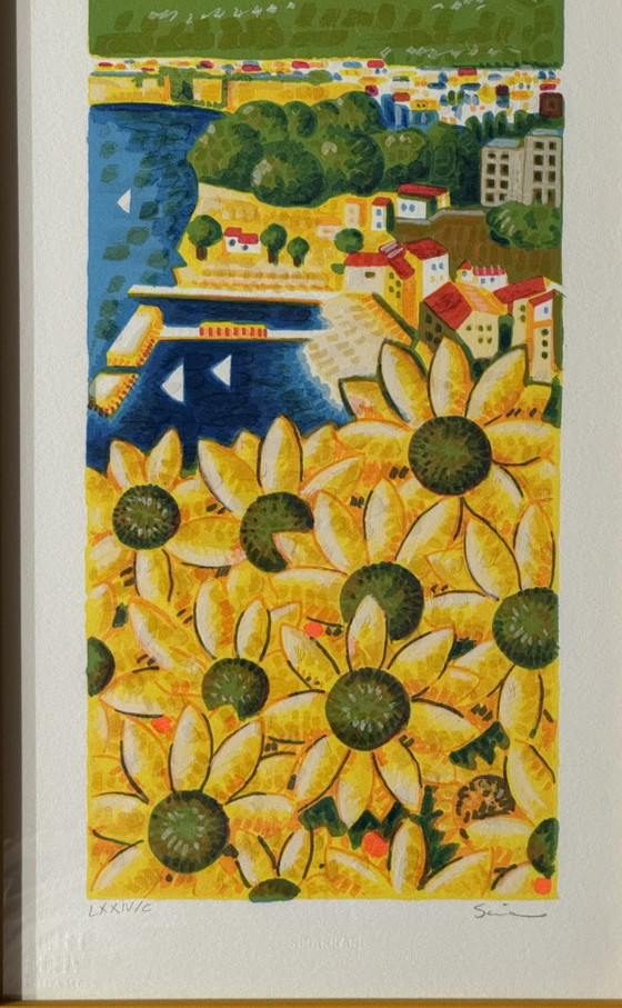 1. Mimmo Sciarrano silkscreen, 25x70cm Marina Di Sorrento in frame – Lithographs & prints, Paper (photo 2 of 6)