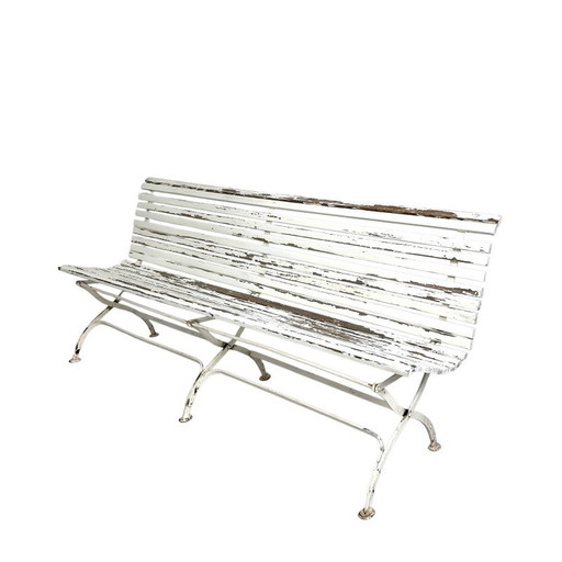 Banc de jardin, banc à lattes, pliant, 2 mètres de long, années 1930
