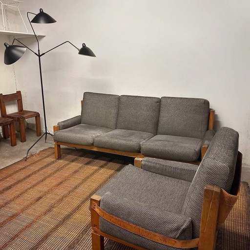 S32 Sofa & S15 Sessel von Pierre Chapo, Frankreich, 1966