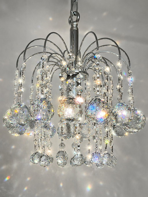 gemerkte SWAROVSKI STRASS kroonluchter hanglamp chrome vintage