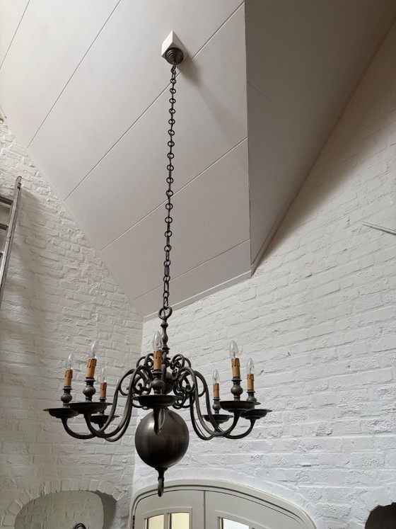 Image 1 of Grote kroonluchter, vertint brons