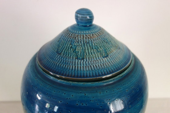 Image 1 of Large covered ceramic vase in the Bitossi style, Italy, 1970s