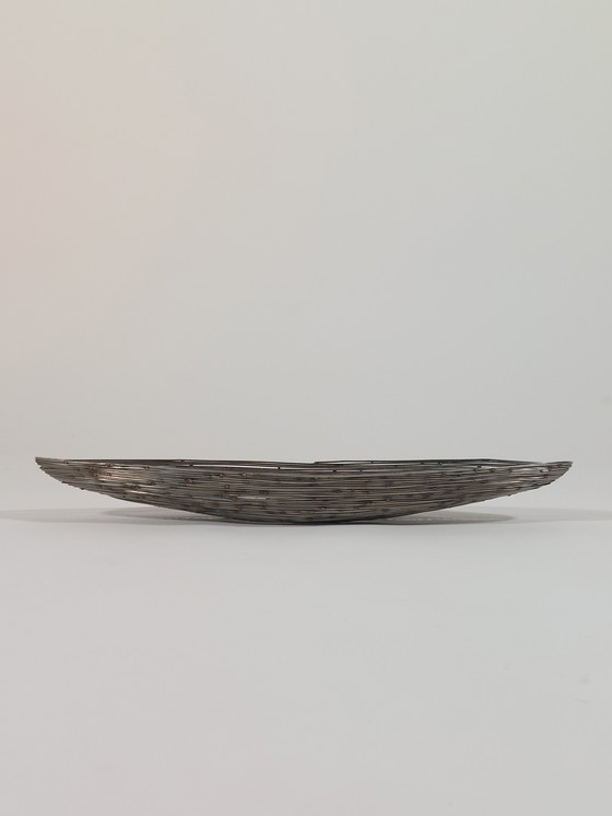 Image 1 of Cesto di frutta vintage fatto a mano di metà secolo, fruttiera, filo metallico