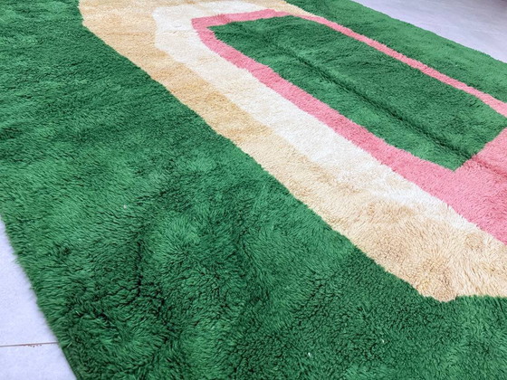 Alfombra marroquí verde a medida 2.5/1.6 – Wool, Cotton, Modern (photo 5 of 11)