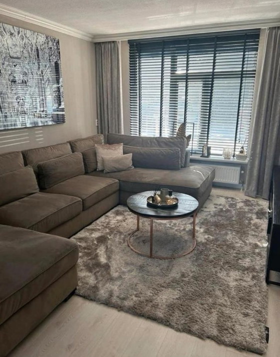 Image 1 of Canapé d'angle XXL de luxe en taupe - Aussi bon que neuf