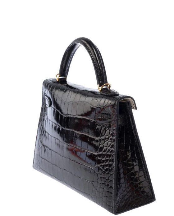 Image 1 of Borsa HERMES Kelly Mini en Cuirs exotiques Noir - 103471