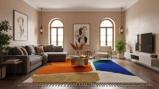 Tapis marocain, 300x200cm extra large - tapis pour salon et chambre – Wool, Cotton (photo 5 of 12)