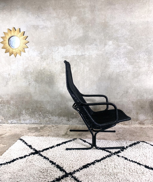 Model 514 C Lounge Chair in Rattan by Dirk van Sliedregt for Gebroeders Jonkers Noordwolde, 1960s