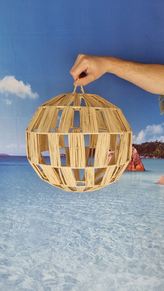 Image 1 of Lámpara colgante de rafia natural