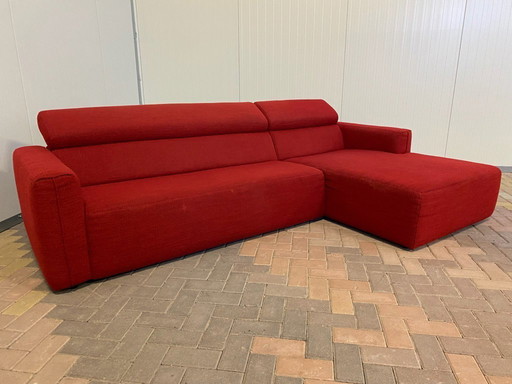 Montel Red Fabric Corner Sofa – Adjustable Headrests – Spacious Comfort – Free Delivery NL & BE