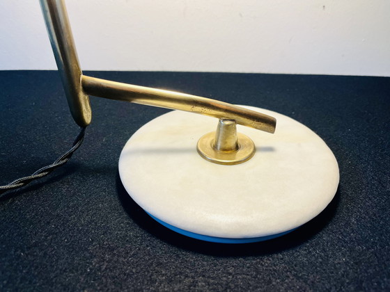 Image 1 of Stilux  - Oscar Torlasco - Marble & Brass Tafellamp - Italië 1950S