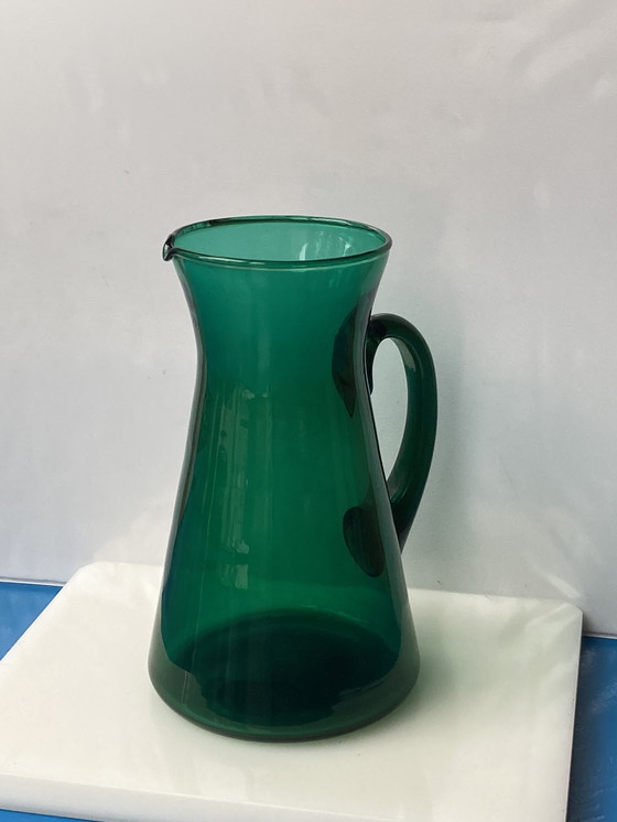 Image 1 of Italian Design - Mid-Century Karaf Groen Glas