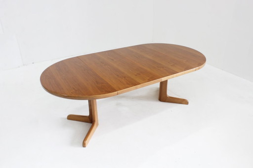 Vintage Danish round extendable dining table 1960s