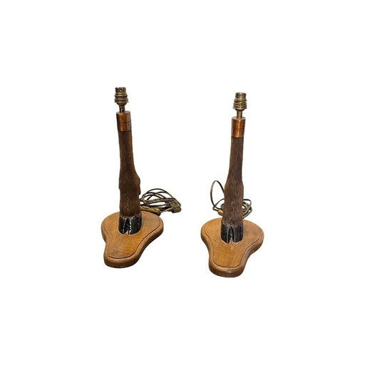 Vintage französische Tischlampen mit Hirschbeinen, 60er/70er Jahre – tafellampen, Other