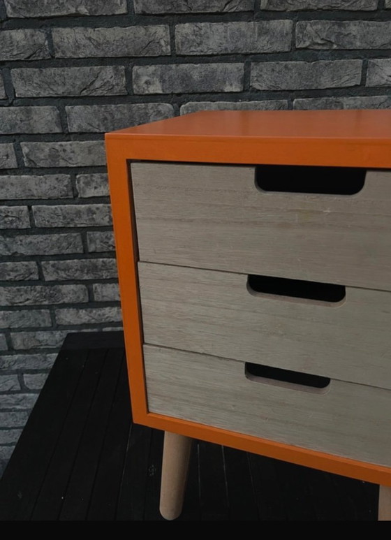 Image 1 of Retro bedside table orange