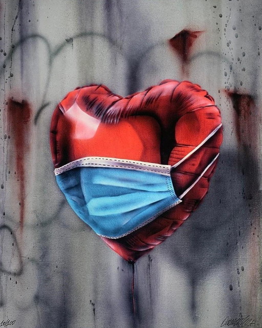Lithographie d'artiste encadrée - ONEMIZER - Love is Key