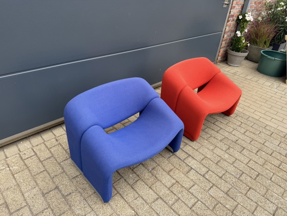 Image 1 of Artifort F598 Groovy armchair by Pierre Paulin, Bleu électrique