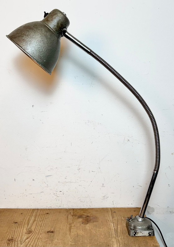 Image 1 of Lampe de table à col de cygne de style industriel gris, années 1960