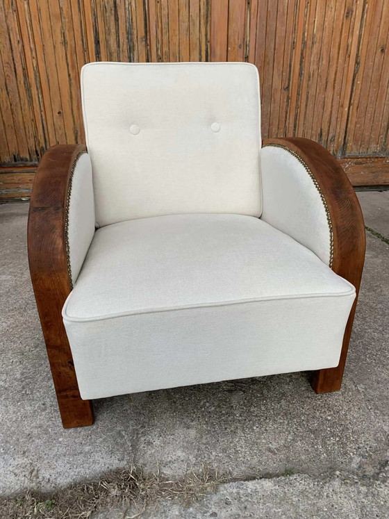 Poltrona Ungherese Art D3co, Restaurata Anni '30 – Poltrone, Legno, Art Deco (photo 2 of 8)