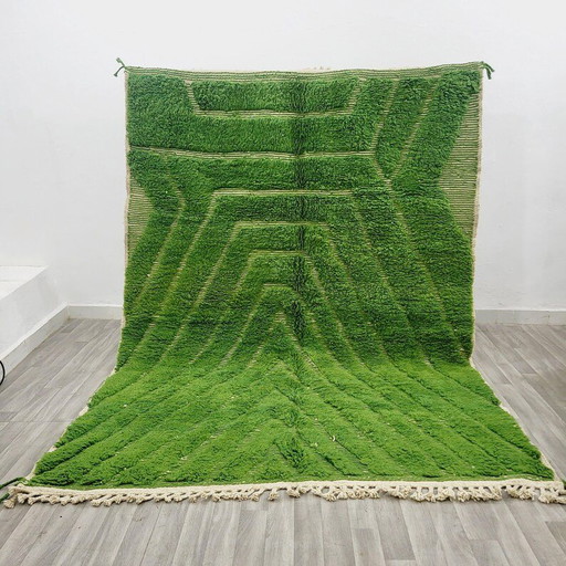Grande tappeto berbero verde fatto a mano, 250/350 cm – vloerkleden en tapijten, Wool