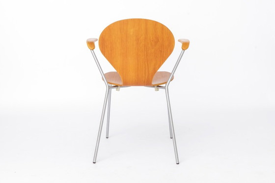 Image 1 of Vintage Desk Chair in Metal & Plywood, 1980s – Minimalist Mid Century Office Chair, Restored Industrial Accent Chair