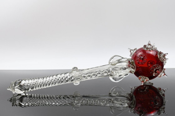 Murano glass sceptre – ruby red and clear, hand blown, Italy – Decorative Objects (photo 12 of 12)