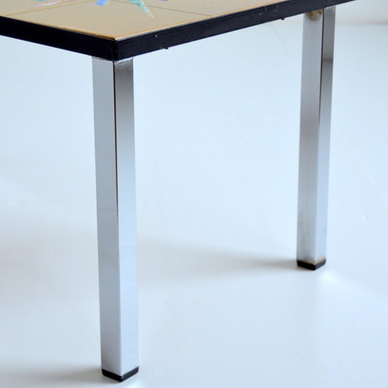 Image 1 of Table Basse / Bout de Canapé / Céramique Peinte à la Main Vintage 1960
