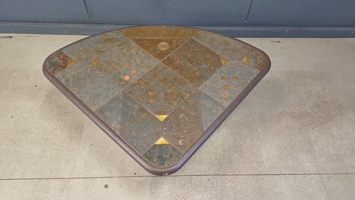 Vintage triangular brutalist coffee table, 1970s
