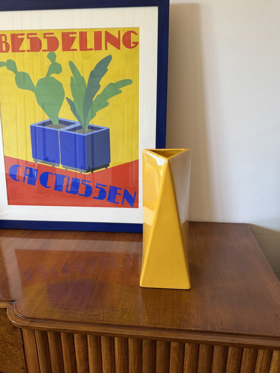 Image 1 of Vase en céramique jaune de l'ère spatiale, Pietro Arosio, Parravicini Italie vers 1960