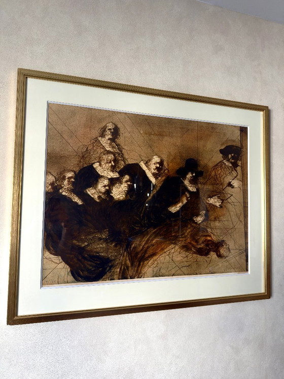 Claude Weisbuch – La Leçon du professeur Tulp – Litografia originale firmata e numerata – Incorniciata (photo 2 of 6)