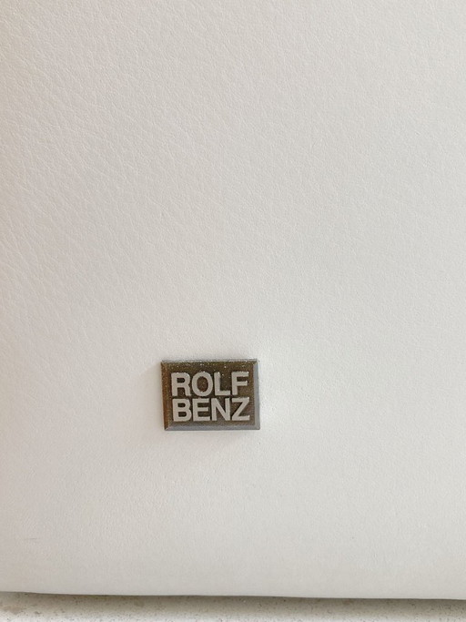 Rolf Benz 620 Essbank, ecrufarbenes Leder, neuwertiger Zustand