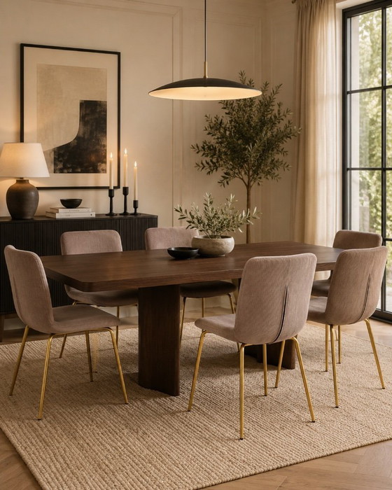 Image 1 of SET OF 2 BEIGE VELVET CHAIRS