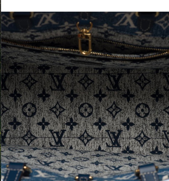 Image 1 of Borsa LOUIS VUITTON Onthego en Denim Bleu - 103480 Prezzo di vendita
