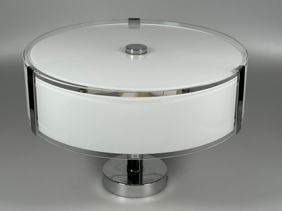 Image 1 of Plafondlamp uit de jaren 70/80 van Honsel Leuchten Duitsland, glas, chroom, Space Age