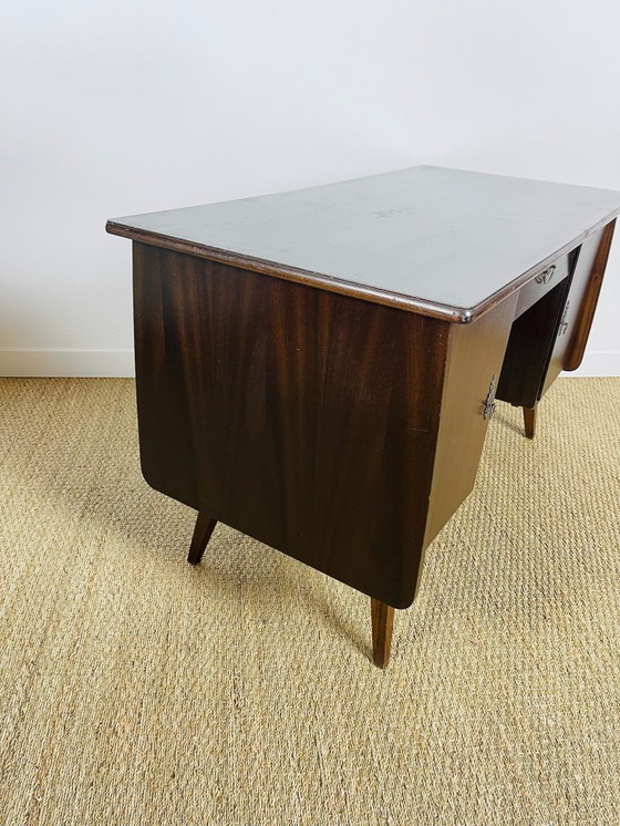 Image 1 of Vintage modernist mahogany desk by Bähre Mignon Möbel, 1960