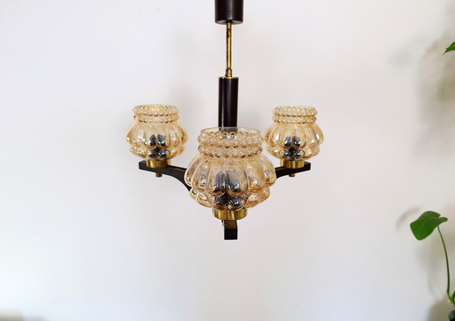 Mid Century Bubble Chandelier / Vintage Pendant Light / Rustic Elegant Light Fixture / Yugoslavia 1970's / Hanging Lamp