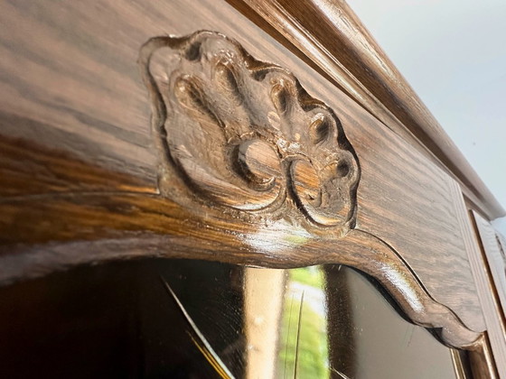 Image 1 of Bibliothèque vitrée en chêne massif Made in France Riskoff 