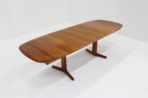 Vintage Danish oval extendable dining table solid teak