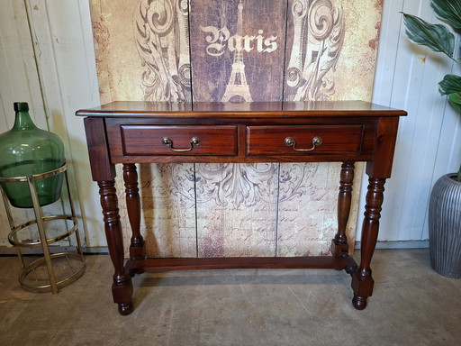 Classic English side table, hall table, wall console mahogany afm, 100x34cm and 76cm high