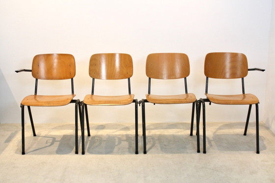 Industrial Plywood Stackable School Sofa Seat by Marko Holland, Couches, Metal, Black, Industrieel (photo 2 of 11)