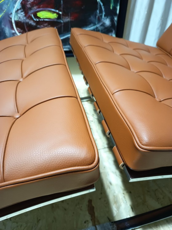 Image 1 of Sillones KNOLL Studio Barcelona (NUEVA Serie 2026) en piel natural (color coñac)