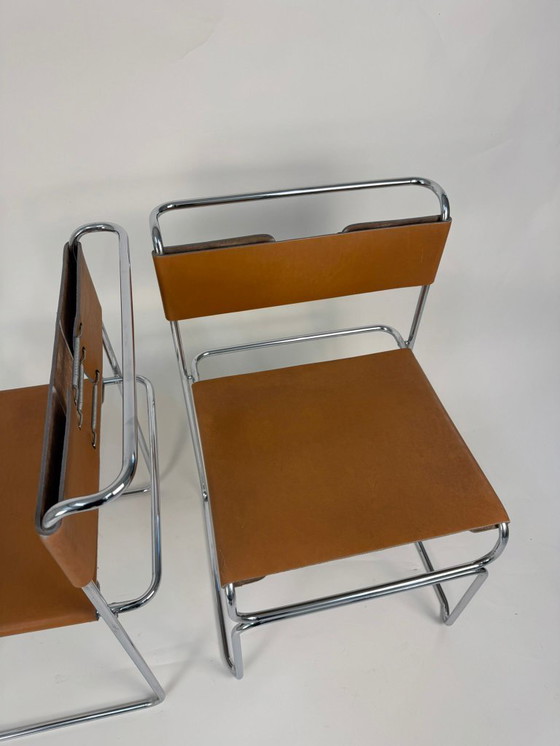 Image 1 of 1v2 Libellula chair Giovanni Carini Planula 70s vintage leather