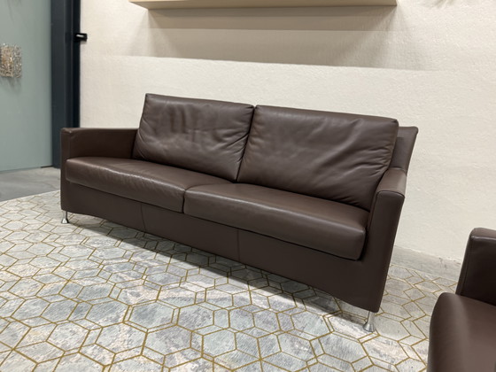 Image 1 of Leolux Paian 3 Seater Sofa brown leather