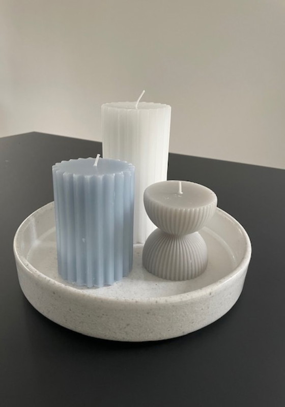 Image 1 of Keramieken Schalen Set 2 Wit Roze Glazuur
