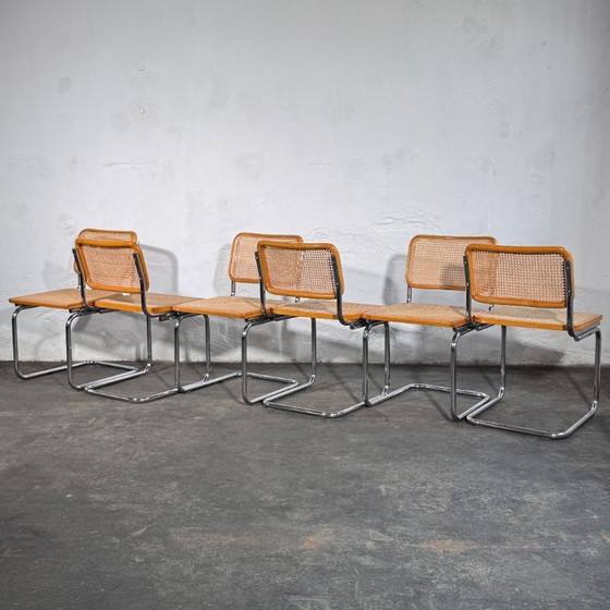 Image 1 of Set di 6 sedie italiane in stile Cesca, anni '60