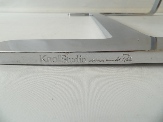 Image 1 of 2x Knoll Int. Sedia Brno, Sedia a sbalzo / Freischwinger Stuhl, Mies van der Rohe, Acciaio piatto cromato, rivestimento in pelle