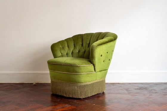 Image 1 of Green velvet vintage sofas