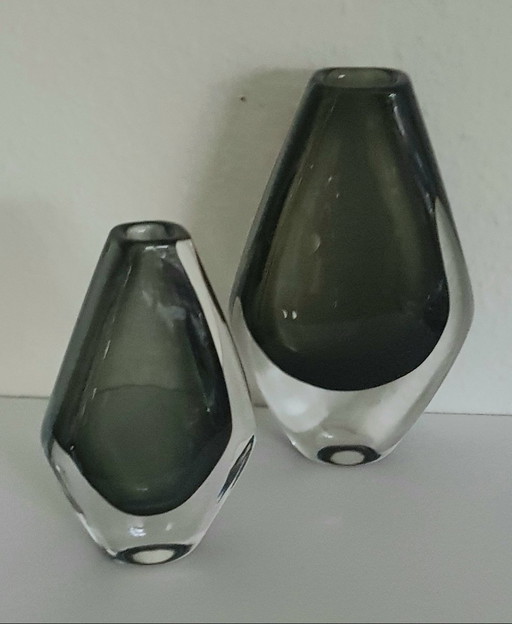 2X Vasen von Nils Landberg für Orrefors, 1950er Jahre