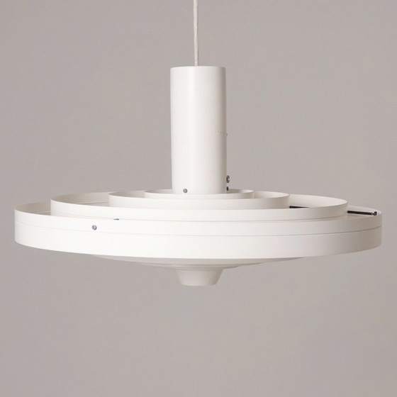 Image 1 of Fog & Mørup Fibonacci hanging lamp - Sophus Frandsen - Danish design 1960s - vintage white metal ceiling lamp
